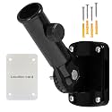 NQ Flag Pole Holder Adjustable, Flag Pole Bracket for Outside House Heavy Duty Aluminum, Multi-Position Flag Pole Mounting Bracket Rust Free with Hardwares, 1" Inner Diameter (Black- 1 Pack)