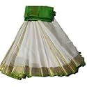 NR Handloom | Women's Cotton Linen Slub Saree with Contrast Unstitched Blouse Piece and Zari Border &amp; Pallu_Free Size_Variation_
