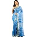 NR Handloom | Women's Cotton Linen Slub Saree with Contrast Unstitched Blouse Piece and Zari Border &amp; Pallu_Free Size_Variation_