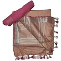 NR Handloom | Women's Cotton Linen Slub Saree with Contrast Unstitched Blouse Piece and Zari Border &amp; Pallu_Free Size_Variation_