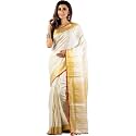 NR Handloom | Women's Cotton Linen Slub Saree with Contrast Unstitched Blouse Piece and Zari Border &amp; Pallu_Free Size_Variation_