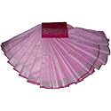 NR Handloom | Women's Cotton Linen Slub Saree with Contrast Unstitched Blouse Piece and Zari Border &amp; Pallu_Free Size_Variation_