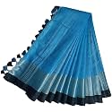 NR Handloom | Women's Cotton Linen Slub Saree with Contrast Unstitched Blouse Piece and Zari Border &amp; Pallu_Free Size_Variation_
