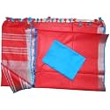 NR Handloom | Women's Cotton Linen Slub Saree with Contrast Unstitched Blouse Piece and Zari Border &amp; Pallu_Free Size_Variation_