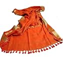 NR Handloom | Women's Cotton Linen Slub Saree with Contrast Unstitched Blouse Piece and Zari Border &amp; Pallu_Free Size_Variation_