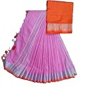 NR Handloom | Women's Cotton Linen Slub Saree with Contrast Unstitched Blouse Piece and Zari Border &amp; Pallu_Free Size_Variation_