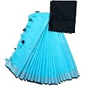 NR Handloom | Women's Cotton Linen Slub Saree with Contrast Unstitched Blouse Piece and Zari Border &amp; Pallu_Free Size_Variation_