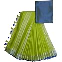 NR Handloom | Women's Cotton Linen Slub Saree with Contrast Unstitched Blouse Piece and Zari Border &amp; Pallu_Free Size_Variation_