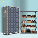 NR Kart 4 Tier Foldable Shoe Rack – Space Saver, Universal for Entry, Bedroom & Balcony Plastic, Metal Collapsible Shoe Stand