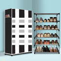NR Kart 5 Tier Foldable Shoe Rack – Space Saver, Universal for Entry, Bedroom & Balcony Plastic, Metal Collapsible Shoe Stand (French Door Modern Printed(A5), 5 Shelves, DIY(Do-It-Yourself))
