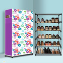 NR Kart 5 Tier Foldable Shoe Rack – Space Saver, Universal for Entry, Bedroom & Balcony Plastic, Metal Collapsible Shoe Stand (Mini Flower Modern Printed(A5), 5 Shelves, DIY(Do-It-Yourself))
