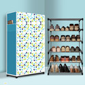 NR Kart 5 Tier Foldable Shoe Rack – Space Saver, Universal for Entry, Bedroom & Balcony Plastic, Metal Collapsible Shoe Stand (Colourful Leav Modern Printed(A5), 5 Shelves, DIY(Do-It-Yourself))