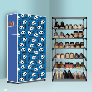 nr kart 6 tier foldable shoe rack  space saver universal for entry bedroom  balcony plastic metal collapsible shoe stand before christmas modern printa6 6 shelves diydo-it-yourself