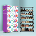 NR Kart 6 Tier Foldable Shoe Rack – Space Saver, Universal for Entry, Bedroom & Balcony Plastic, Metal Collapsible Shoe Stand (Mini Flower Modern Print(A6), 6 Shelves, DIY(Do-It-Yourself))