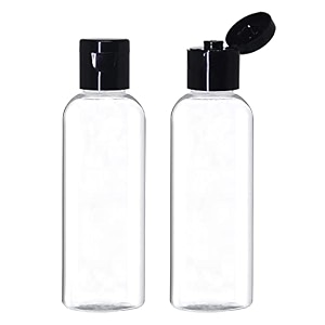 nsb herbals 100ml empty clear plastic bottles refillable travel size cosmetic containers small leak proof squeeze bottles with black flip cap for toiletries shampoos lotions creams 6