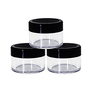 nsb herbals 15 ml empty acrylic san jar transparentclear cosmetic container with black lid and inner lids for lip balms lip scrubs body butters eyeshadow makeup and diy products 3