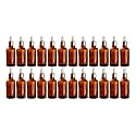 nsb herbals 50 ml Amber Round Empty Glass Bottle + Glass Dropper + Gold Ring + White Silicon Teat, Refillable, Reusable, Leak Proof for Essential Oils, Blends, DIY Perfumes & Face (Pack of 24)