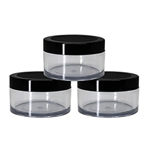 nsb herbals acrylic container san jars with black outer lid and inner white lid set for lip balms diy skin care body butters and creams clear 50 g 3
