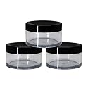 nsb herbals Acrylic Container San Jars With Black Outer Lid And Inner White Lid Set For Lip Balms, Diy Skin Care, Body Butters And Creams (Clear, 50 G) (3)