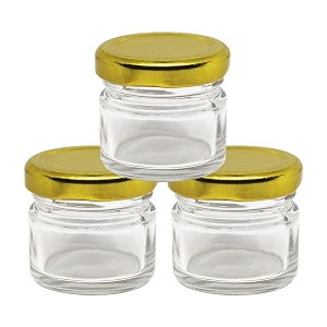 nsb herbals Small Glass Jar With Metal