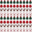 NSBELL 100PCS Mini Knit Hat and Christmas Scarf Set - Santa Hats for Crafts, Tree Ornaments, DIY Art, Snowman Doll Christmas Decorations