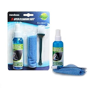 3 in 1 cleaning set for screen pc laptops monitors mobiles lcd led tvprofessional qualityprevents static electricity 100ml with micro fiber cloth and brush