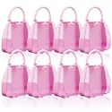 Nsmykhg Plastic Box Set, 8 Small Clear Plastic Containers - Mini Storage Box for Beads, Crafts, Jewelry &amp; Small Items (Pink Handle)
