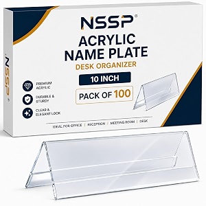 acrylic name plate for table desk home restaurants personalized name plate 10 inchpack of 100