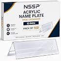 Acrylic Name Plate for Table Desk Home Restaurants Personalized Name Plate (10 Inch,pack of 100)
