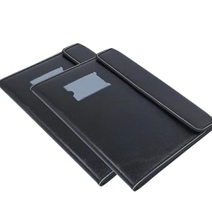 nssp leather document file folder executive folder for certificate a4 size document organizer sleeve file for office home banks professionals black 10 slevee pack 2