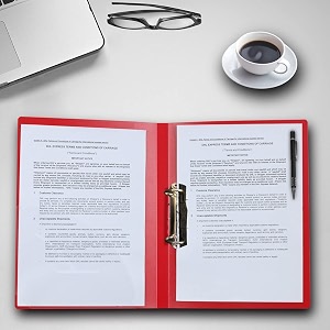 2d ring binder file durable polyethylene file folder document for professional use holds upto 250 sheets red pack of 2