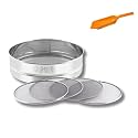 Stainless Steel 4 in 1 Interchangeable Sieve/Chalni 1 Unit | Set of 5 | Silver | Gehu/Flour/Atta/Maida Chalni/Spices/Food Strainers, with Aata Scoop