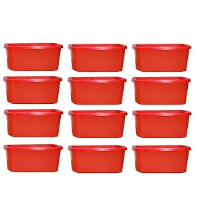 nt-star sturdy food grade plastic containers 200mlset of 12 red