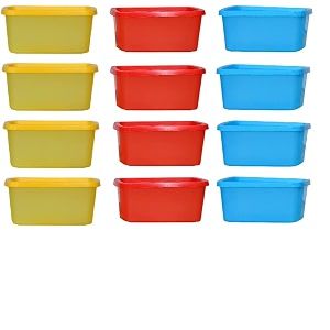 nt-star sturdy food grade plastic containers 200mlset of 12 multicolour