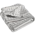 NTBAY 3 Layer Oversized Muslin Toddler Blanket, 45 x 60, Dark Grey Bear