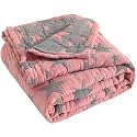 NTBAY 3 Layer Muslin Toddler Blanket, 30 x 40, Red and Black Star