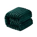 NTBAY Oversized Flannel Fleece Blanket, 50 x 60, Dark Green