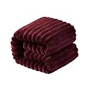 NTBAY Twin Flannel Fleece Blanket, 60 x 80, Wine Red