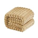 NTBAY Oversized Flannel Fleece Blanket, 50 x 60, Khaki