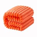 NTBAY Plush Flannel Twin Bed Blanket, 60X80 Inches Soft and Warm Lightweight Blanket with Striped Texture Bed Blanket for Couch Sofa Bed All Seasons, 60"x80", Orange