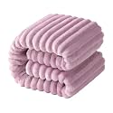NTBAY Plush Flannel Twin Bed Blanket, 60X80 Inches Soft and Warm Lightweight Blanket with Striped Texture Bed Blanket for Couch Sofa Bed All Seasons, 60"x80", Light Purple