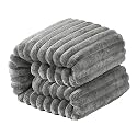 NTBAY Twin Flannel Fleece Blanket, 60 x 80, Grey
