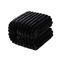 NTBAY Toddler Flannel Fleece Blanket, 30 x 40, Black
