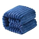 NTBAY Twin Flannel Fleece Blanket, 60 x 80, Navy Blue