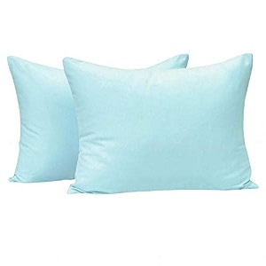 ntbay microfiber zippered toddler pillowcases 2 pack travel pillow covers 13 x 18 inches aqua