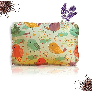ntbay rai mustard seeds pillow with lavender baby-round head shaping baby pillowneck support pillow gifting 0-12 months for infant microfiber toddler standard green