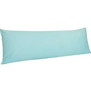 ntbay egyptian cotton body pillowcase - 500 thread count cotton body pillow cover - soft and breathable envelope closure body pillowcase for adults 20x54 inches aqua