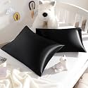 NTBAY Toddler Satin Pillowcases, Set of 2, 14 x 20, Black