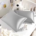 NTBAY Toddler Satin Pillowcases, Set of 2, 14 x 20, Silver Grey