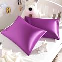 NTBAY Toddler Satin Pillowcases, Set of 2, 14 x 20, Purple